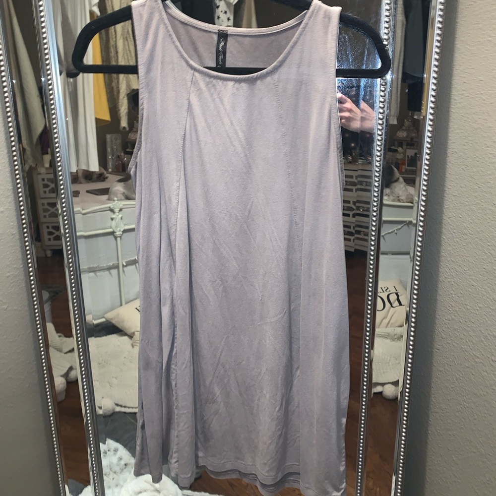 Tan suede tank shift dress